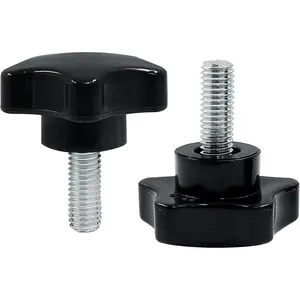 BokWin Star Hand Tightening Screw M8x20mm Clamping Knob Handle for Umbrella Base Replacement (Black)