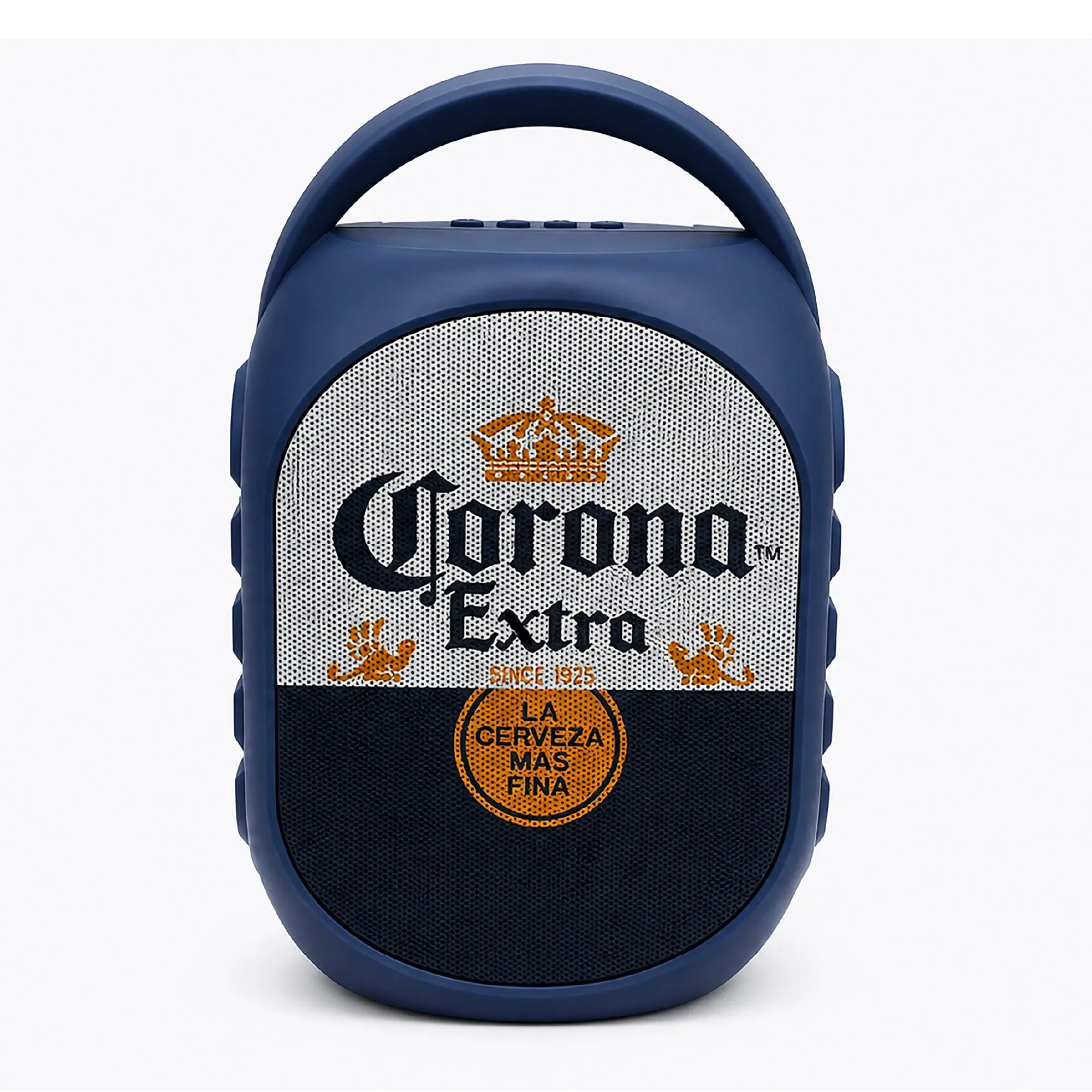 Corona Portable Wireless Bluetooth Mini Party Speaker with LED Lights, Built-In Handle, Function Buttons, Compatible with Smartphones, Audio Playback Capability
