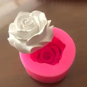 1 PC 3D Rose Flowers Silicone Mold, Ideal for DIY Molding Clay, Kitchen Crafts, Baking & Cake Decorating, Easy to Clean, Perfect for Home Use