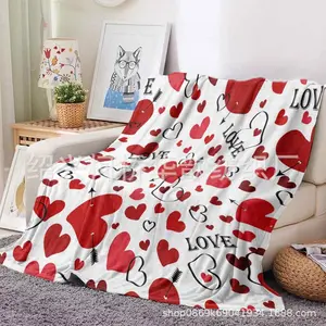 Wholesale Cross - Border Amazon FBA Flannel Blankets!Digitally printed with charming Valentine's Day heart designs on double - sided flannel.Soft and cozy, perfect for adding a romantic touch to your space.Great for reselling.Ideal for warmth during c