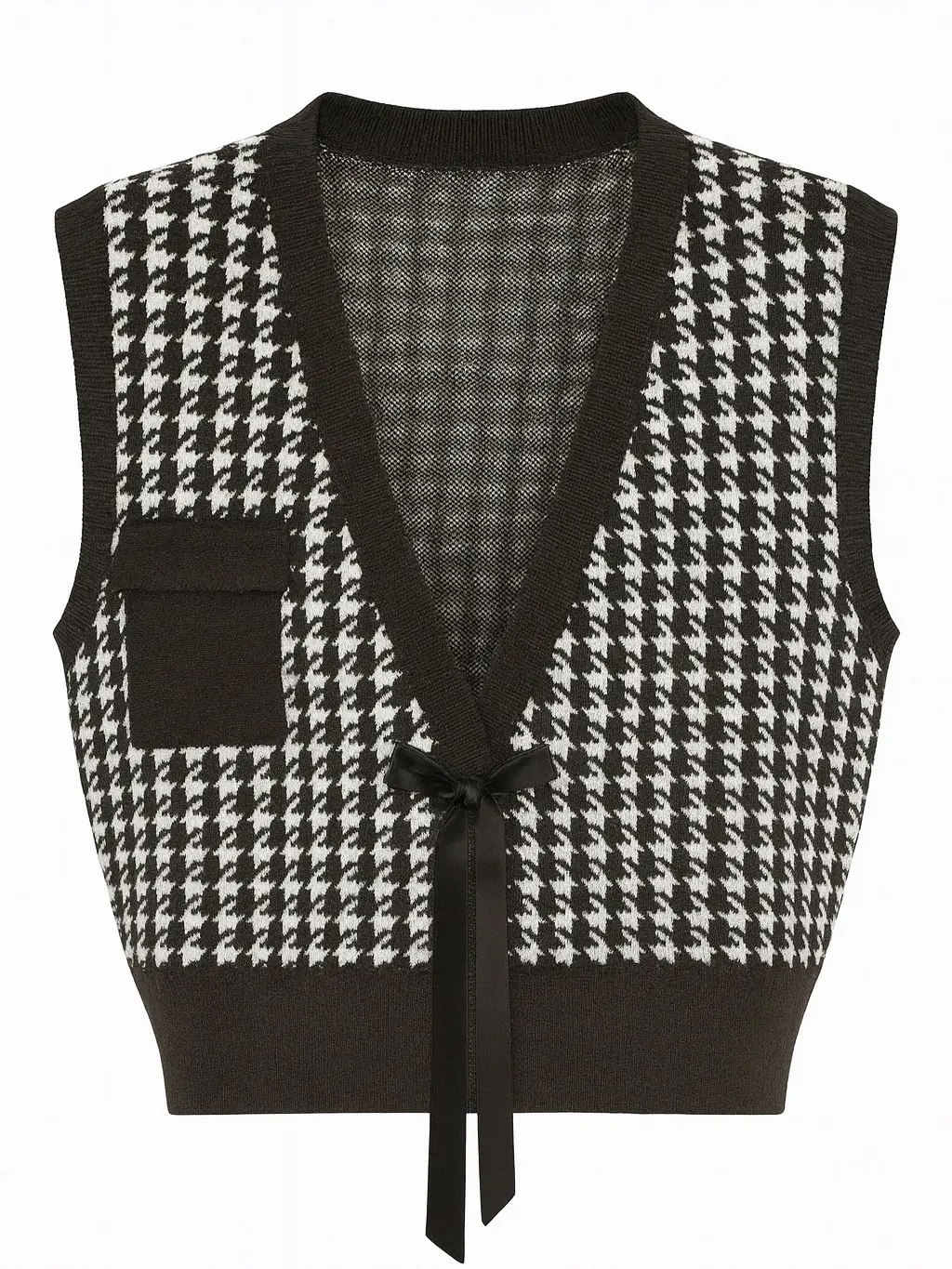 Houndstooth Knit Vest