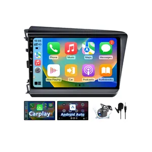 BINIZE Android 13 Car Stereo Compatible with Honda Civic 2012 2013 2014 2015, 9 Inch Head Unit, Touch Screen, Wireless CarPlay& Android Auto, GPS, WiFi, Backup Camera
