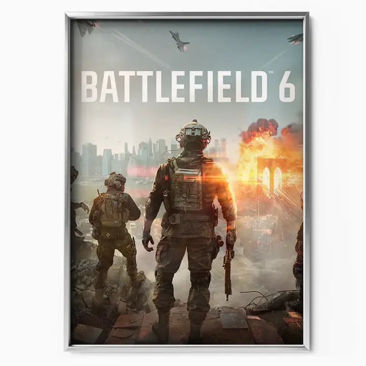 Battlefield 6 Video Game Poster - Framed Gaming Room Wall Art Decor