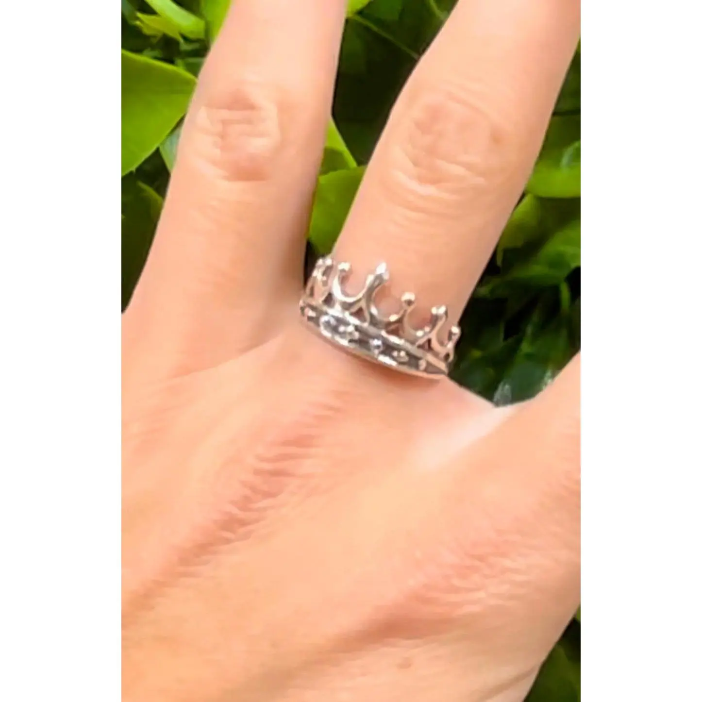 Silver Crown Ring Medieval Celtic Viking Fantasy Jewelry