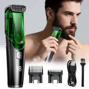 Men's beard trimmer, suction-type beard grooming tool, reduces grooming hassle - IPX6 level waterproof, built-in suction function