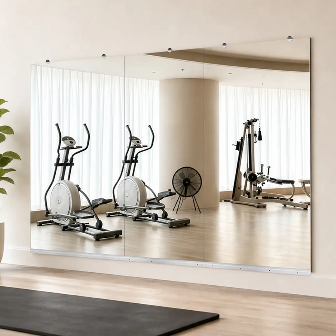 3-Pack 24x48 Inch Full Length Wall Mounted Gym Mirror, HD Glass Frameless Silver Mirror for Home Gym, Yoga Room, Dance Studio, Bedroom, Dressing Room, Shatterproof Explosion-Proof, Easy Install with Z-Bar Bracket, Silver Color Options