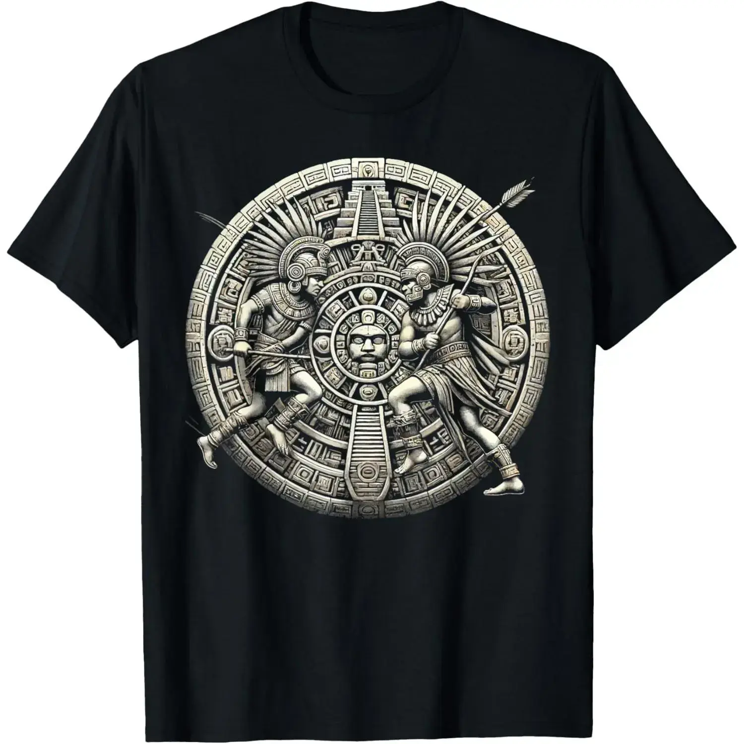 Aztec Warrior Mayan Indigenous Mexican Aztec Jaguar T-Shirt Made In Usa graphic tees men gifts shirts CHEN JX Shop