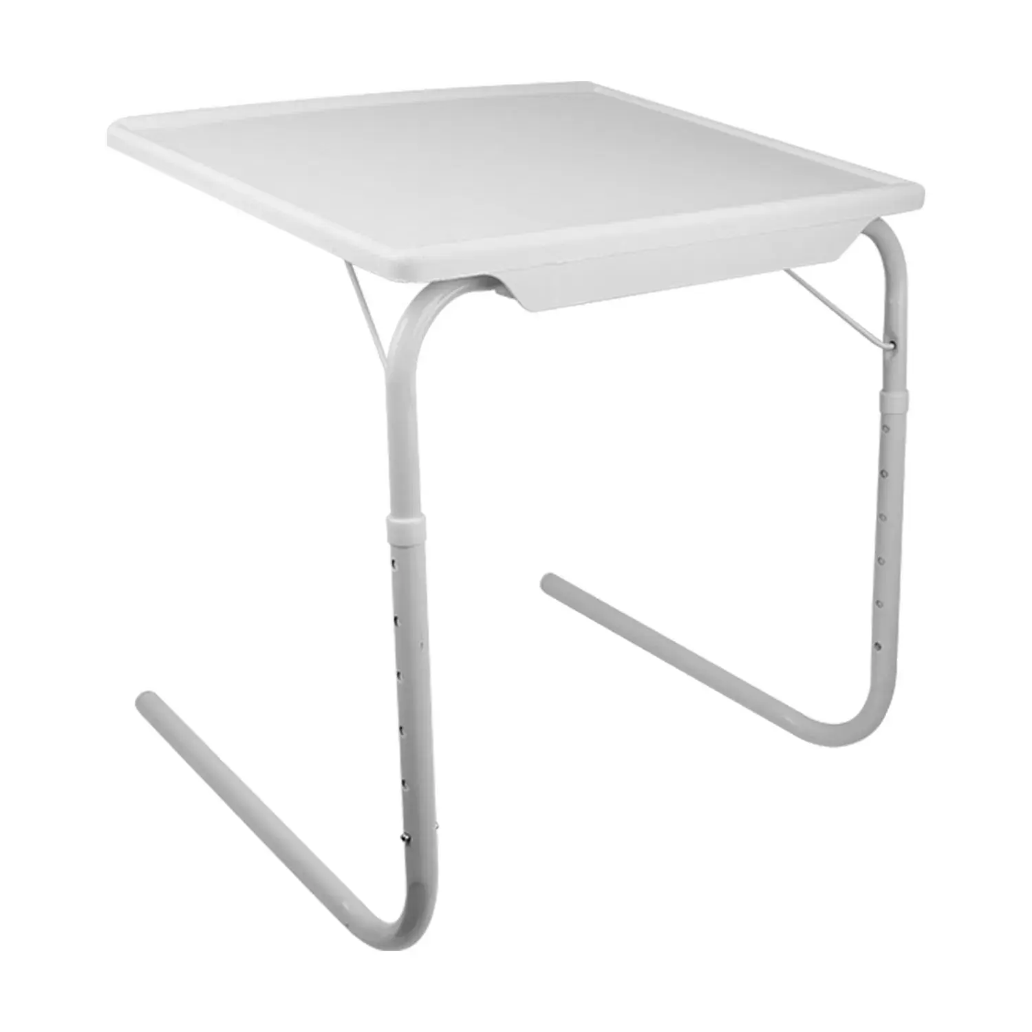 High-Strength Foldable Portable Square Top Tray Table - Adjustable Sofa TV Desk with 6 Heights, 3 Angles, Display Shelves for Eating, Laptop Use (Living Room, Bedroom)