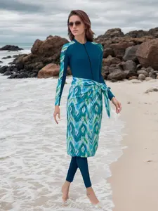 Muslim Conservative Swimsuit Set for Women, Islamic Swimming Suit, Full Coverage Long Sleeve Long Pants with Skirt, European Style Middle East Swimwear