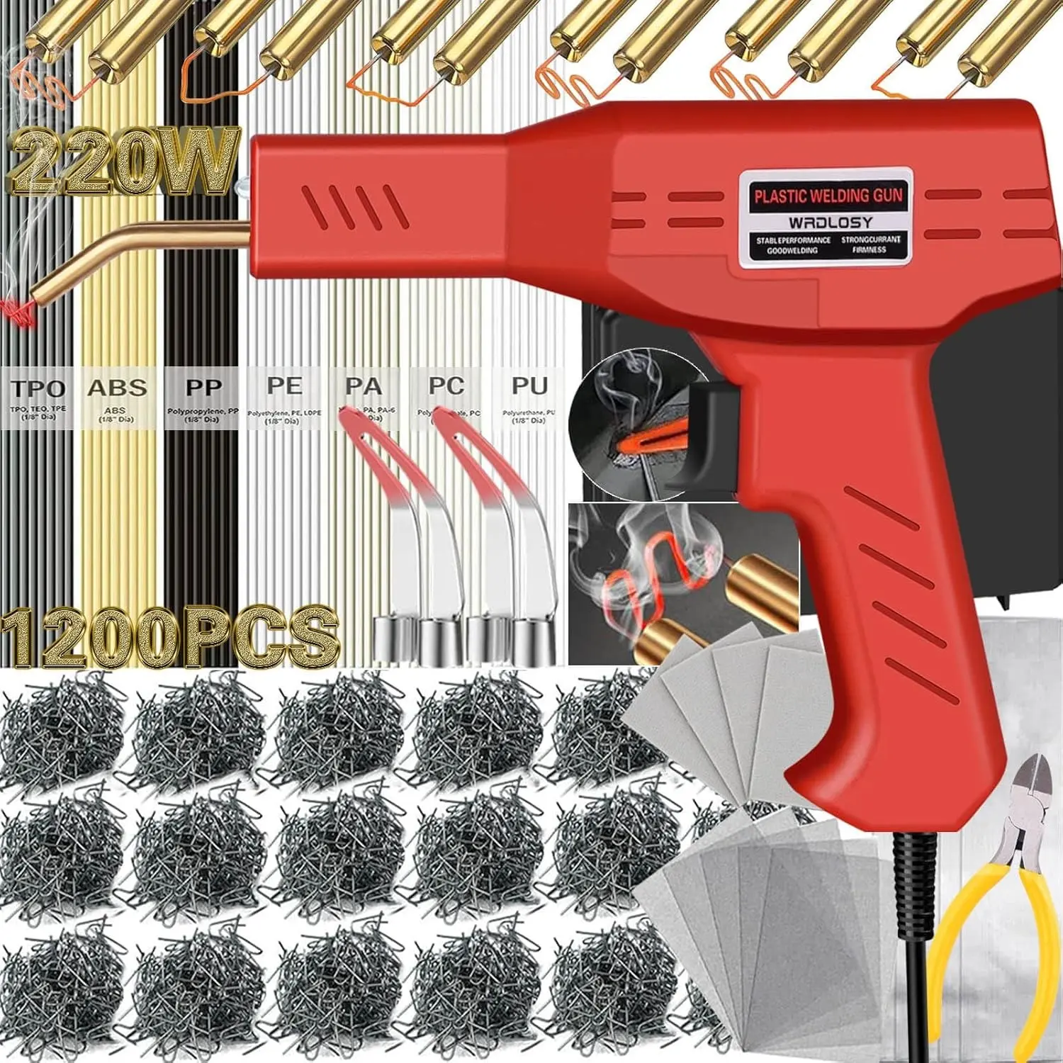 GNIWELDER Plastic Welder Kit - Ergonomic Portable Staples-Equipped Tool, Versatile Multipurpose Fit for Automobile Bumper & DIY Quick Repairs