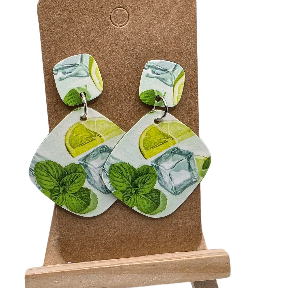 Fun in the Sun Earrings Stud - Decorative Design with Lemon and Lime Accents Lightweight and Elegant Style for Versatile Outfits