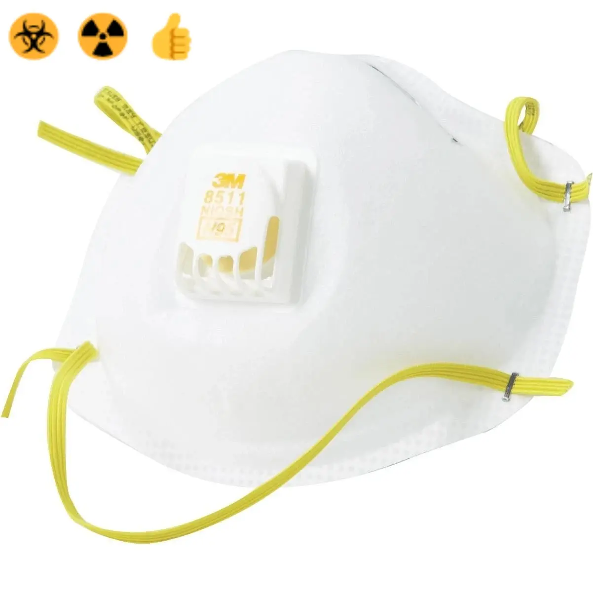 3M 8511 N95 Valved Respirator with Cool Flow Valve – Choose 1, 10 or 80 Count | NIOSH-Approved, Relief From Dusts And Certain Particles During Sanding, Pollen, Mold Spores, Dust Particles
