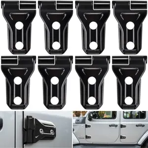 Door Hinge Cover Trim Exterior Accessories Decoration for 2018-2025 Jeep Wrangler JL JLU Sport Sahara Freedom Rubicon Unlimited & Gladiator JT 2-Door and 4-Door (Black 8PCS)