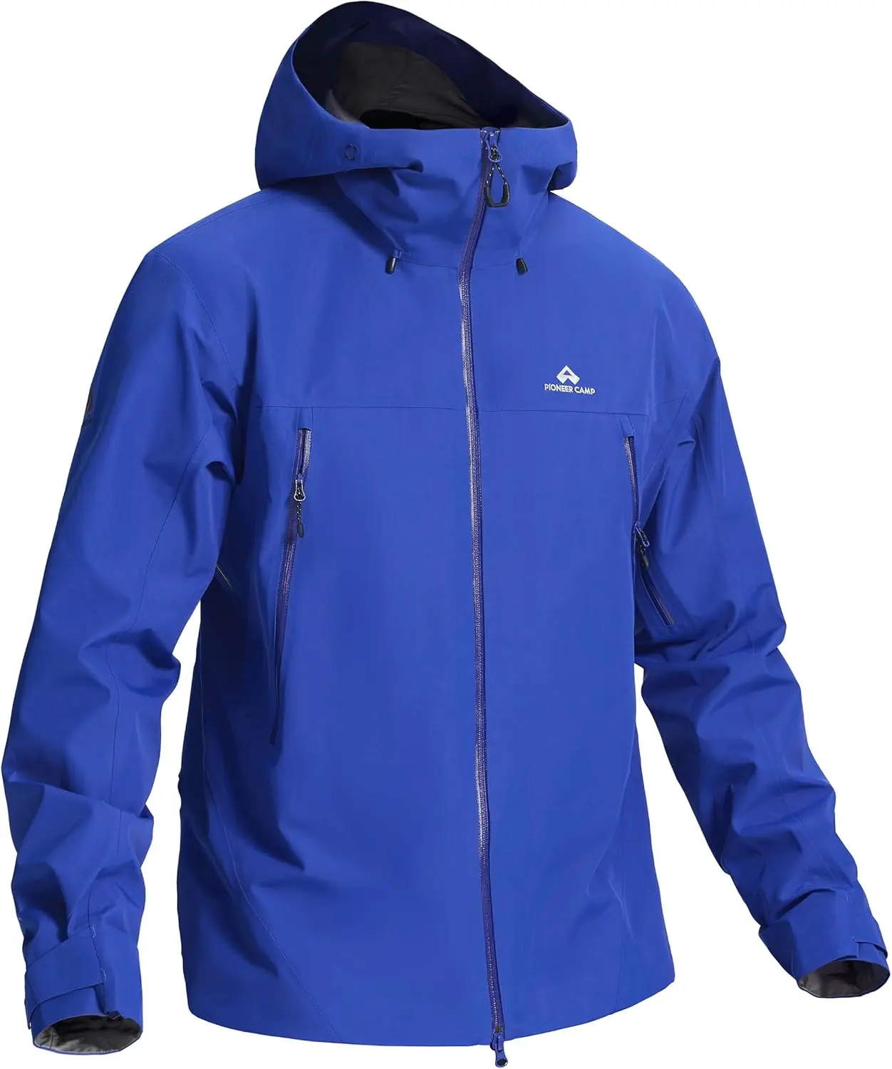 Pioneer Camp Men’s 3L Hard Shell Waterproof Rain Jacket Windbreaker Shell Jacket Raincoat with Hood Durable Outdoor Hiking Ski