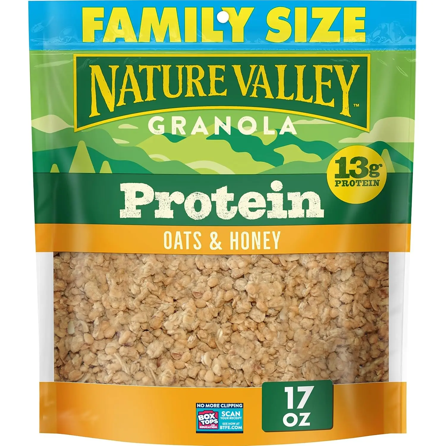 Oats & Honey Protein Granola, Family Size, 17 oz | 50% More Than 11 oz Pouch, 13g Protein & 33g Whole Grain per Serving, Good Source of Fiber
