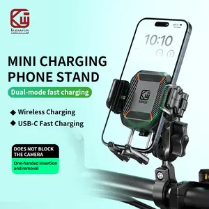KEWIG M33A1 Motorcycle Phone Mount: Dual-Mode Charging & Military Shock Absorption. Features anti-theft lock, one-hand use, 720° rotation, and open camera design. Adjustable for 5.2-7.2” phones Motorbike phone holder for car car phone mount