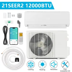 12000/18000/24000BTU/ 17/19/20/21/24 SEER2 115/230.00V Split Type Air Conditioner Split Type Indoor Unit ABS with WIFI/Cooling/Heating 1030W/Dehumidification/Energy Saving Wall Type Split Unit Whit