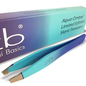 Limited Edition Aqua Ombré Slant Tweezer for Eyebrow and Hair Removal Precision Needs