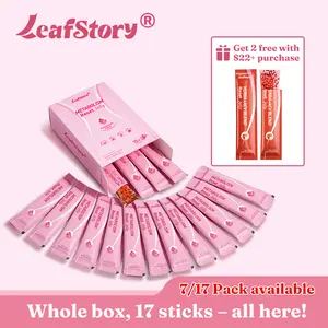 LeafStory Metabolism Reset Jelly (17 Sticks/7 Sticks): Pomegranate Flavor, Support Metabolism & Energy, Support Digestion & Gut Health, Sugar-Free, Skin Elasticity, Hair & Nails, Gluten-Free, Non-GMO, Gelatin-Free-F