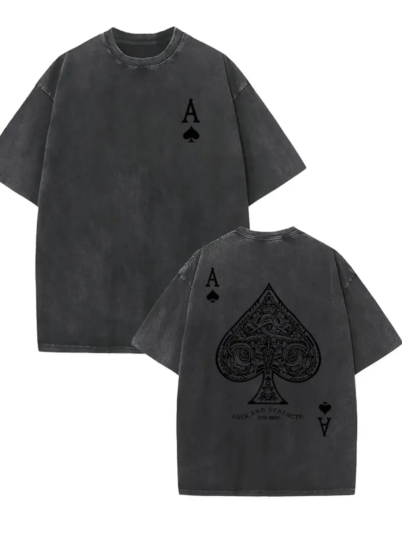 valentine shirts 1pc, 100% Pure Cotton, Poker Card Pattern Printed T-Shirt, Spring And Summer Round Neck Short Sleeved Men'S T-Shirt, Pure Cotton Breathable Casual Sports Top, Holiday Gift Crewneck Tshirt