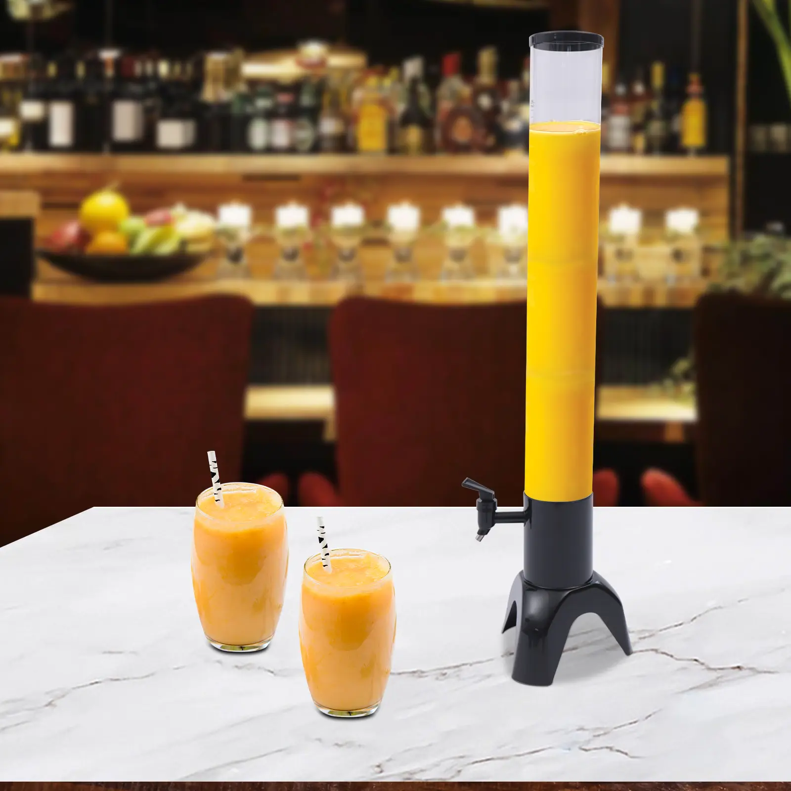 3L Clear Beer Tower Dispenser with Removable Ice Tube, 100oz Drink Dispenser for Parties & Game Day