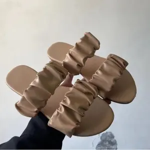Active pleated Flat Slip - Stylish Comfortable Sandals for Everyday Wear