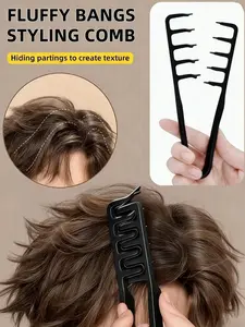 Fluffy Texture Root-Lifting Styling Comb, Fine Serrated Anti-Slip Design, for Men Women Straight Wavy Curly Hair, Hairdressing Tool, Hair Styling Combs, Hair Styling Tools