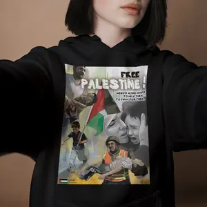 “Free Palestine” Pull over fleece unisex adult hoodie