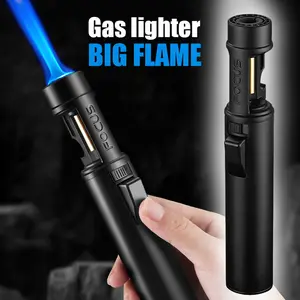 Windproof And Portable Outdoor Gas Lighter, Featuring A Windproof Ignition System And Built-In Bottle Opener. Suitable For Camping, Barbecues, Campfires, And Stoves - Refillable Butane Gas Lighter (Fuel Not Included)