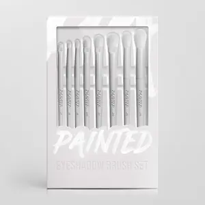 Painted 8-Piece Eyeshadow Brush Set with Synthetic Fibers for Smooth Soft Eye Makeup Blending by James Charles