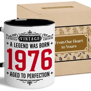 Vintage 1976 Mug - 50th Birthday Gift Ideas for Men Women, Ideal 50 Year Old Turning Fifty Gift for Dad Husband