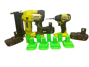 MWB 3D Creations Ryobi 18v Tool and Battery Mounts Combo Pack tool holder