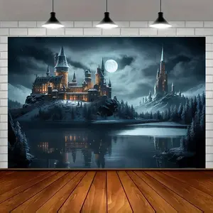 Magic Castle Tapestry Fantasy World Backdrop Wizard Theme Wall Hanging Photography Background Fairy Tale Decor for Living Room Bedroom Indoor Outdoor Party Decoration