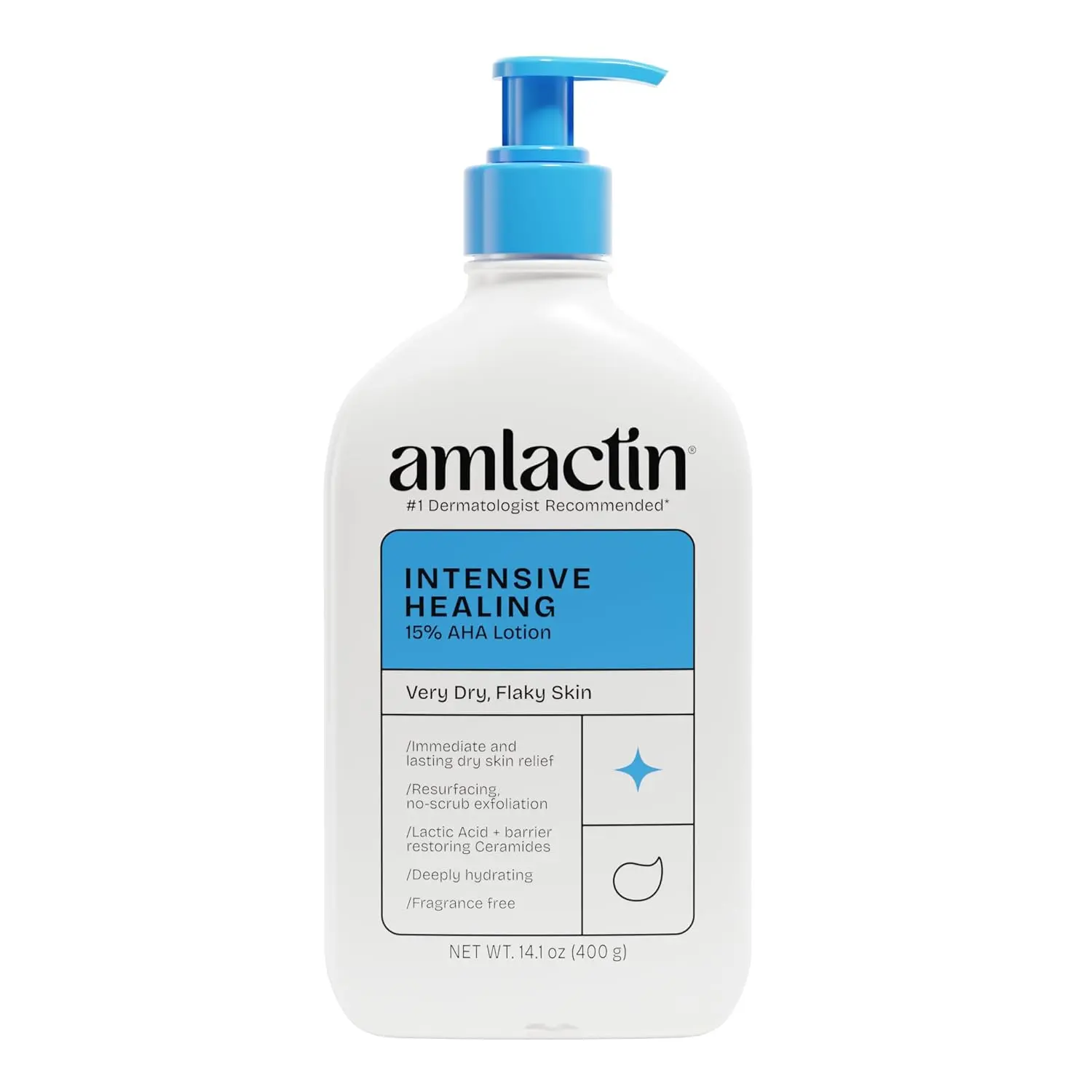 AmLactin Intensive Healing Body Lotion, 15% Lactic Acid, 14.1 oz | 15% body lotion with lactic acid and ceramide 3 exfoliates and deeply moisturizes extremely dry skin for smoother skin.