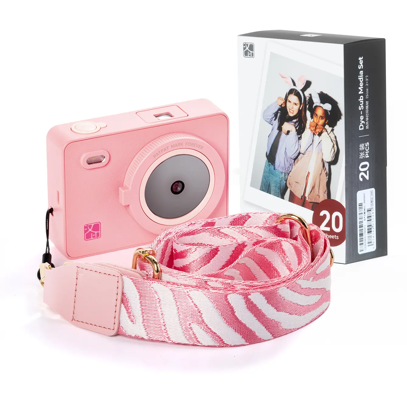 Hanin Z5S Instant Camera & Mini Photo Printer Bundle with Crossbody Strap, Portable 2x3 Photo Printer for Travel, Daily Moments & Gifts