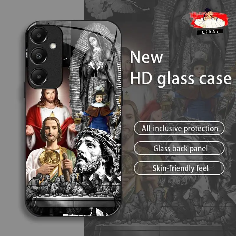 Suitable for [Galaxy A15] Jesus New stylish high quality glass protective case affordable anti-drop anti-fingerprint 995