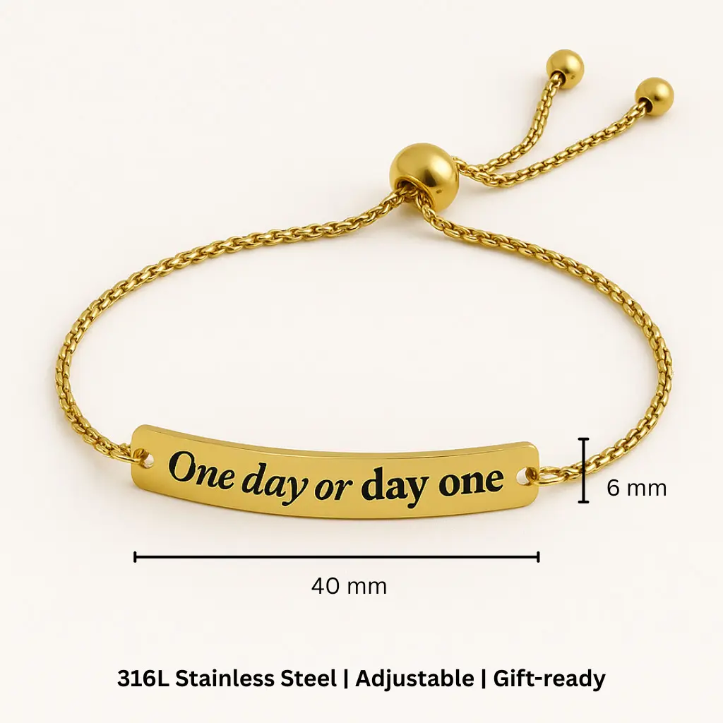 Inspirational Bracelets for Women Men Engraved Adjustable 316L Stainless Steel Motivational Quote Bar Bracelet in Gold and Silver Positive Mantra Jewelry Gift for Her Him Birthday Christmas