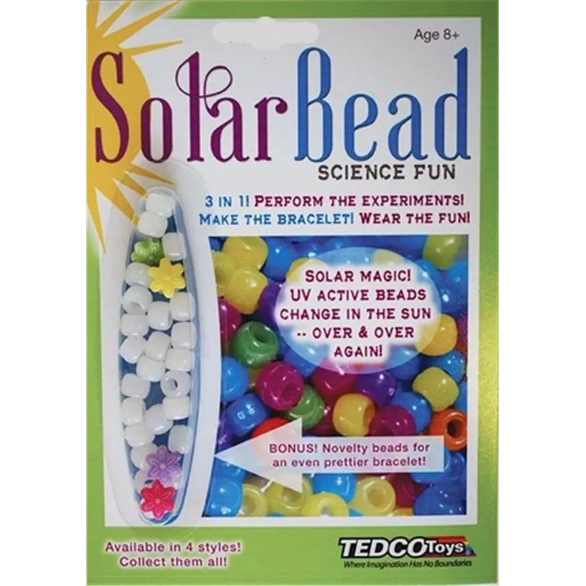 Tedco Toys Vibrant UV Beads Fun Science Kit - Bracelet Making UV Light Learning Tool with Elastic Cord for Ages 6+