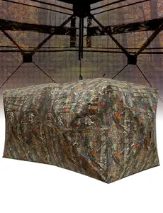 【GARVEE】Hunting Blind 270 Degree See Through - Pop Up Ground Blind for 4-6 Person, Waterproof Camouflage Tent With Windows and Silent Magnetic Door, Lightweight for Deer & Turkey Hunting