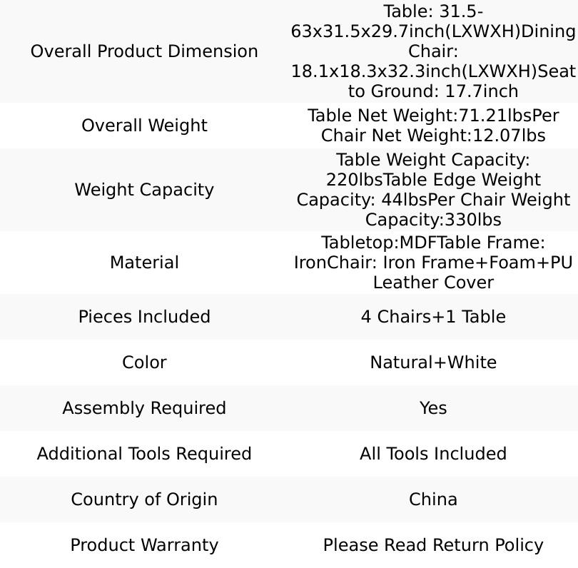 Larkspur 5-Piece Extendable Dining Table Set Larkspur 5-Piece Extendable Dining Table Set