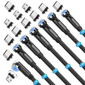 540° Rotation 3 in 1 Magnetic Charging Cable（7-Pack, 1.6ft/3.3ft/6.6ft/6.6ft/10ft/10ft, Magnet Phone Charger Compatible with Micro USB, Type C Device