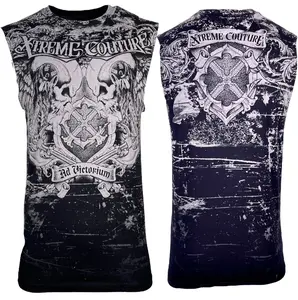 Xtreme Couture by Affliction Men's Cotton Sleeveless Round Neck Muscle Tank T-Shirt - Streetwear Casual Undershirt