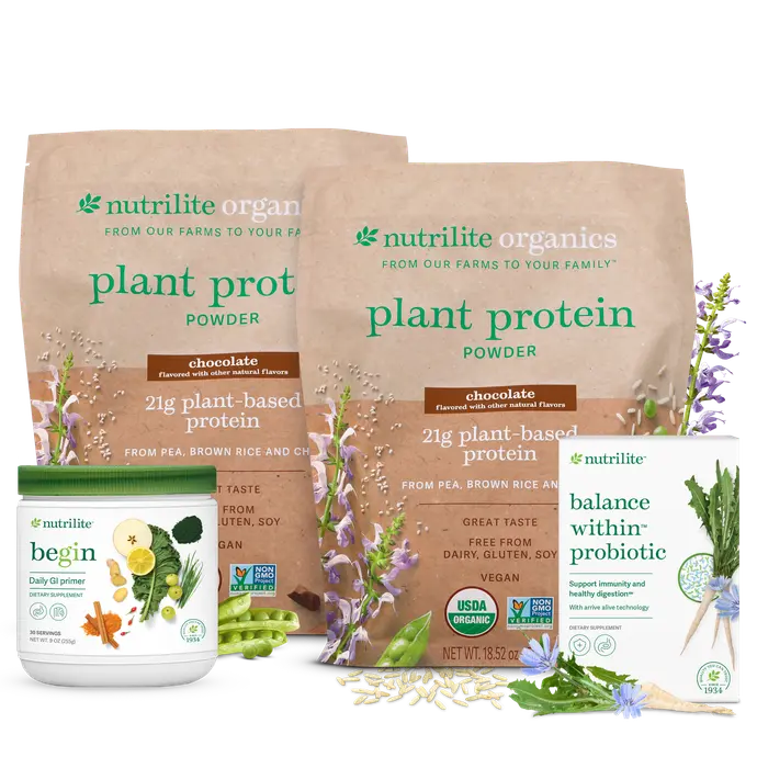 Amway Nutrilite Begin 30 Holistic Wellness Program Solution Chocolate | 30 Day Wellness Bundle Daily Nutrition Essential Nutrients Cellular Nutrition Dietary Supplement Daily Wellness Nutritional Wellness Chocolate Formula