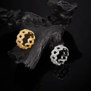 (SR022)S925 Sterling Silver Chain Ring Vintage Design, Sparkling Inlay, Perfect Gift for Women’s Everyday Wear