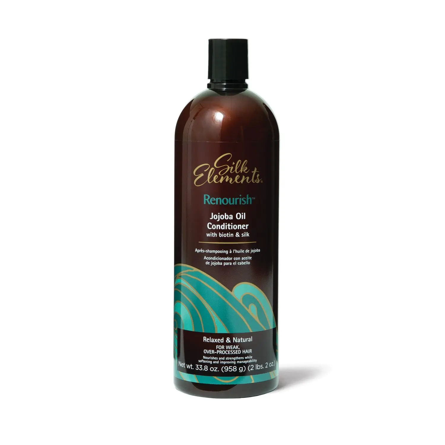 Silk Elements Renourish Jojoba Oil Liquid Conditioner - Biotin-Infused Adult Haircare, Deep Detangling Advanced Moisture Antioxidant Hydrating Formula to Smooth Hair, Deep Conditioner, Detangling Conditioner