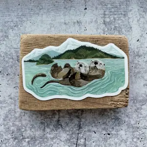 Island Otter Sticker | Premium Die Cut Vinyl Stickers | For Laptops, Water Bottles, Journals, Hydroflasks, , Laptop Water Bottle Decal Sticker