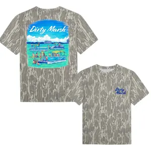 Unisex Dirty Marsh Mossy Oak Camouflage Bottomland Tee For Men And Women - Hunting Camo Short Sleeve Shirt, Soft Stretch Cotton Breathable