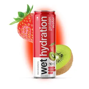 Wet Hydration Protein Water Kiwi Strawberry with Electrolytes and Clear Whey Protein - 12-Pack Protein Water