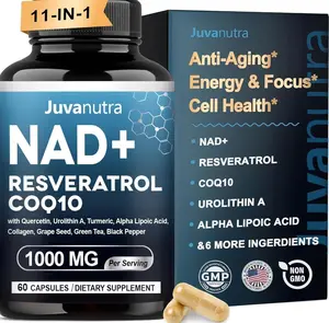 NAD Supplement 11-in-1 Extra Strength – Liposomal NAD with Resveratrol, CoQ10, Urolithin A, ALA & Turmeric – Supports Anti-Aging, Cellular Repair, Energy & Focus – for Women & Men – 60 Capsules
