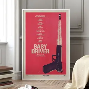 Baby Driver Movie Poster Handmade Canvas Wall Art N01
